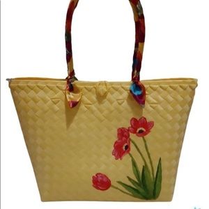 Handwoven, handcrafted, handpainted tote bags